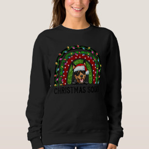 Australian Kelpie Dog Tree Christmas Light Xmas Sq Sweatshirt