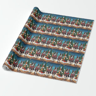 Australian Kelpie Dogs Christmas Snow Holiday Wrapping Paper