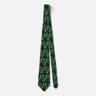Australian Kelpie driving bike St. Patrick's Day Tie