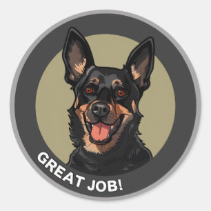 Australian Kelpie Great Job Teacher Reward Classic Round Sticker