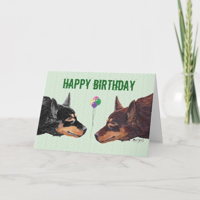 Australian Kelpie Happy Birthday Card (Front)