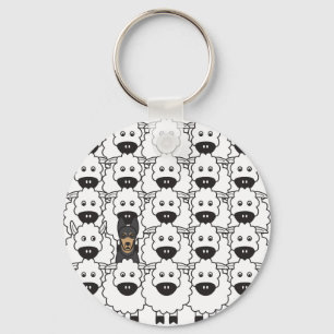 Australian Kelpie in the Sheep Key Ring