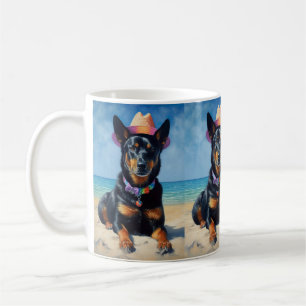Australian Kelpie on Beach,dog lovers summer gift Coffee Mug
