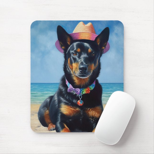 Australian Kelpie on Beach,dog lovers summer gift  Mouse Mat (With Mouse)