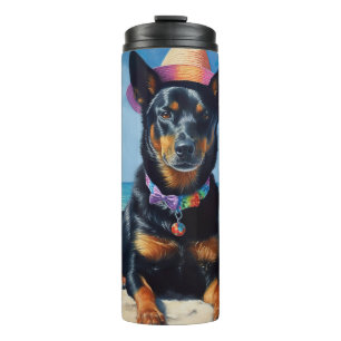 Australian Kelpie on Beach,dog lovers summer gift Thermal Tumbler