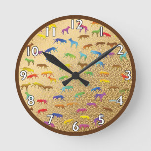 Australian Kelpie Pattern Round Clock