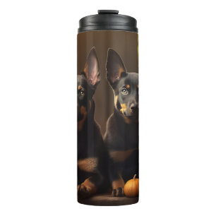 Australian Kelpie Puppy Autumn Delight Pumpkin Thermal Tumbler