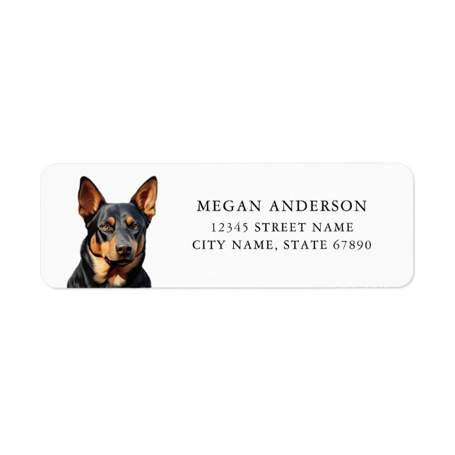 Australian Kelpie Return Address Labels (Front)