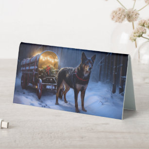 Australian Kelpie Snowy Sleigh Christmas Decor 