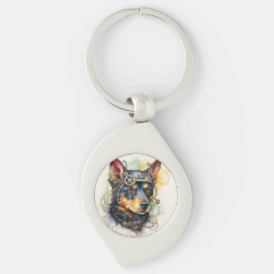 Australian Kelpie Steampunk Dog Key Ring