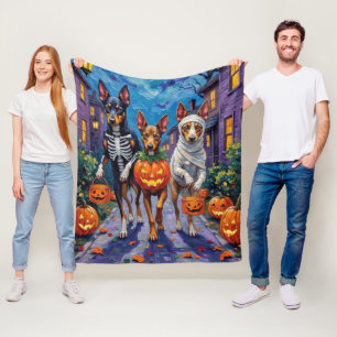 Australian Kelpie Trick-or-Treating Halloween Fleece Blanket