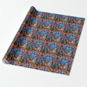 Australian Kelpie Trick-or-Treating Halloween  Wrapping Paper