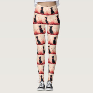 Australian Kelpie with Roses - Valentine's Day Leggings