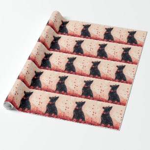 Australian Kelpie with Roses - Valentine's Day Wrapping Paper