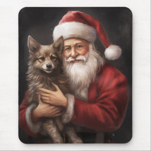 Australian Kelpie with Santa Claus Christmas Mouse Mat