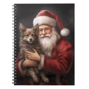 Australian Kelpie with Santa Claus Christmas Notebook