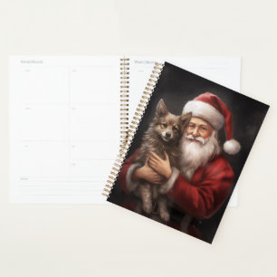 Australian Kelpie with Santa Claus Christmas Planner