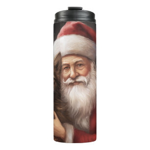 Australian Kelpie with Santa Claus Christmas Thermal Tumbler