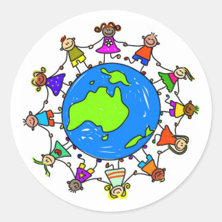 Australian Kids Classic Round Sticker