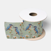 Australian Kingfisher Birds And Flowers Oil Paint,