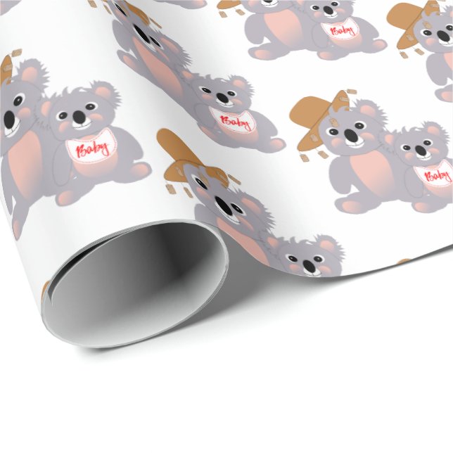 Australian Koala Bear Cute Graphic Wrapping Paper (Roll Corner)