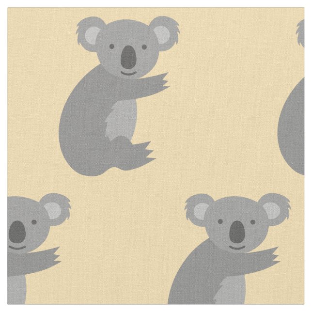 Australian koala bear pattern fabric DIY textile (Close Up)