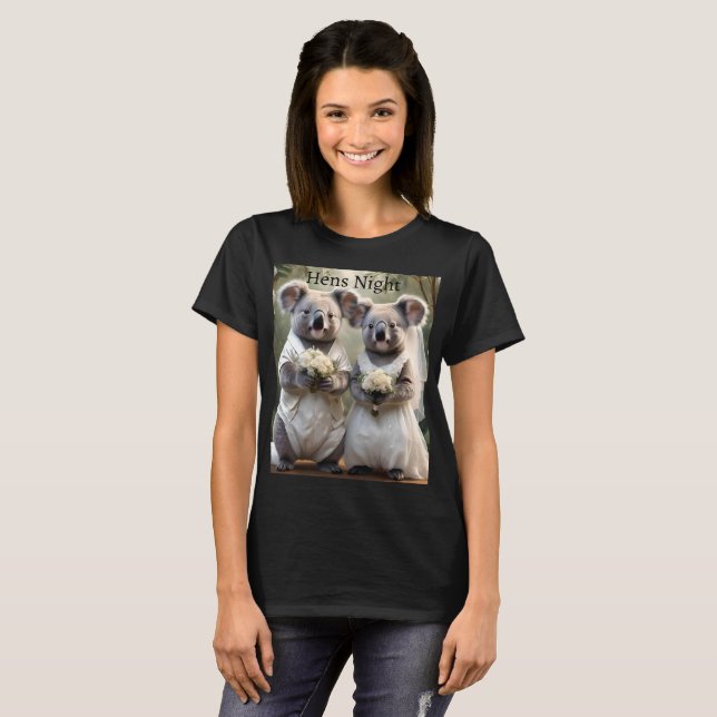 Australian Koala Bear Wedding, Hens Night Tshirt (Front Full)