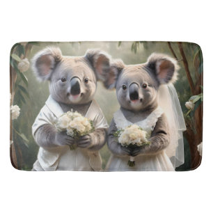 Australian Koala Bear White Wedding, Bath Mat