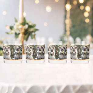 Australian Koala Bear White Wedding, Whiskey Glass