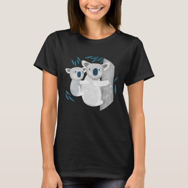 Australian Koala Bear Wildlife Art T-Shirt (Front)