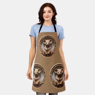 Australian Koala Bear Wood Carving, Apron