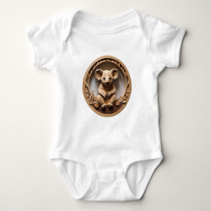 Australian Koala Bear Wood Carving,  Baby Bodysuit