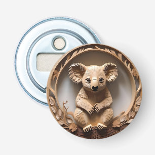 Australian Koala Bear Wood Carving, Bottle Opener
