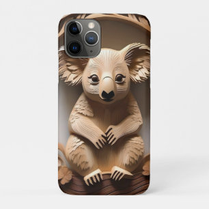 Australian Koala Bear Wood Carving, iPhone 11 Pro Case