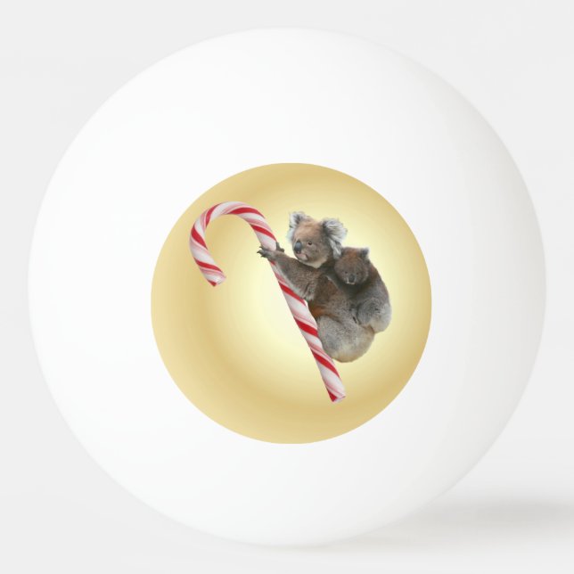 Australian Koala Christmas Candy Cane Ping Pong Ball (Back)