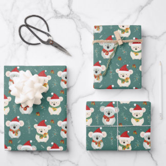 Australian Koala Christmas Wrapping Paper Sheet