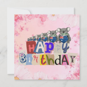 Australian Koala Happy Birthday Card