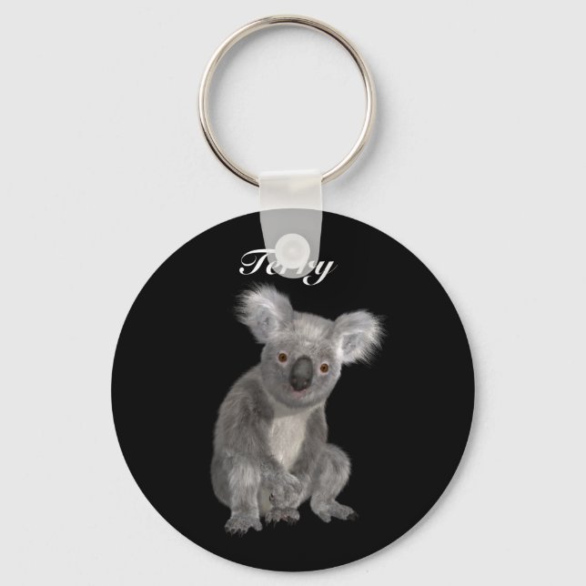 Australian Koala Personalised Key Ring (Front)