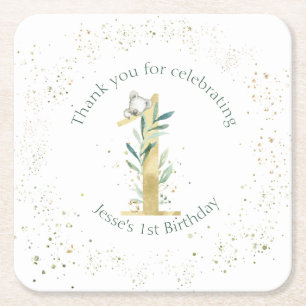 Australian Koala themed party Square Paper Coaster