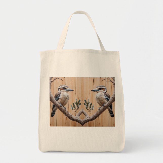 Australian Kookaburra in a Tree Wildlife Art Tote Bag (Front)