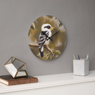 Australian Kookaburra Painting, Large Clock