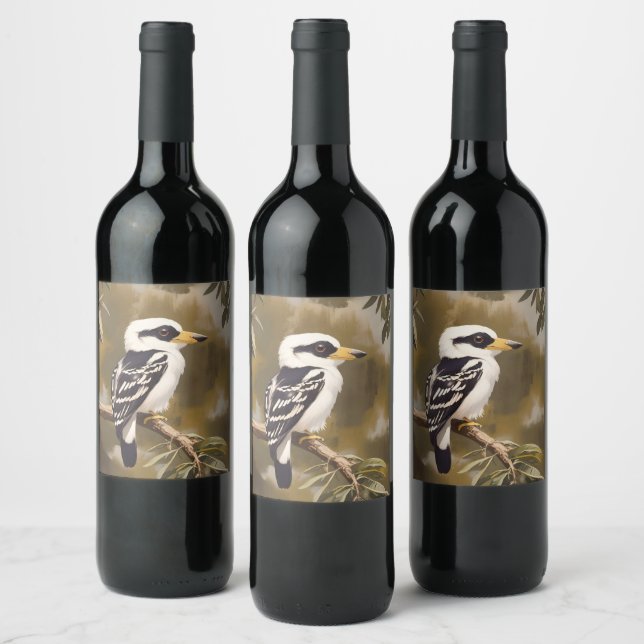Australian Kookaburra Painting, Wine Label (Bottles)