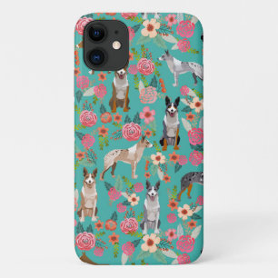 Australian koolie dog vintage florals mint iPhone 11 case