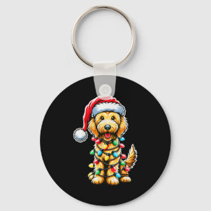 Australian Labradoodle Christmas Tree Xmas Santa L Key Ring