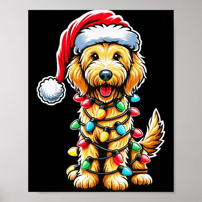 Australian Labradoodle Christmas Tree Xmas Santa L Poster (Front)