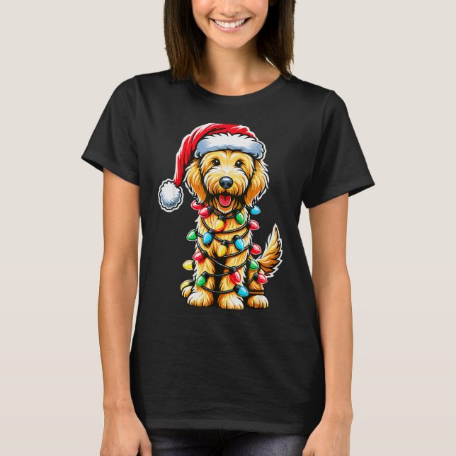 Australian Labradoodle Christmas Tree Xmas Santa L T-Shirt (Front)