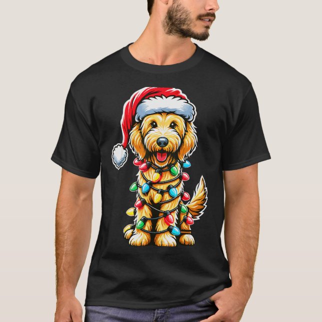Australian Labradoodle Christmas Tree Xmas Santa L T-Shirt (Front)