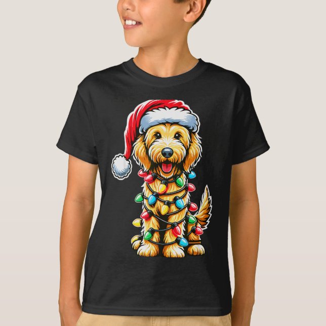 Australian Labradoodle Christmas Tree Xmas Santa L T-Shirt (Front)