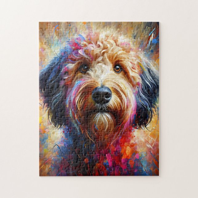 Australian Labradoodle Dog Acrylic Print Jigsaw Puzzle (Vertical)