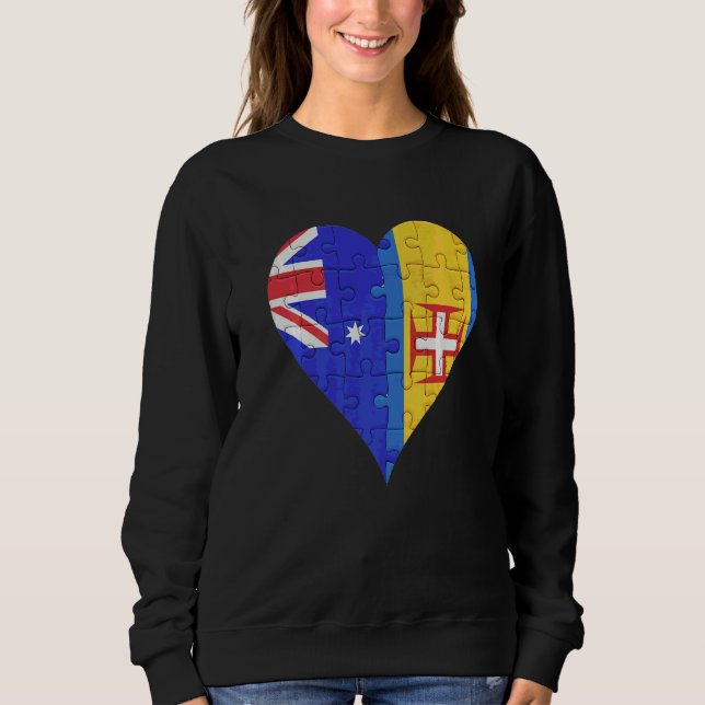 Australian Madeiran Flag Heart Sweatshirt (Front)